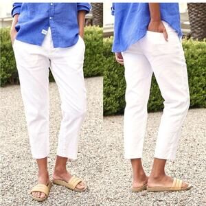 NWT Frank & Eileen White Linen Wicklow Pants Size 2